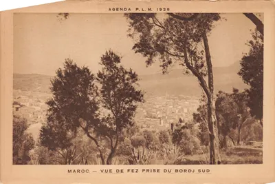 Maroc — Vue de Fès prise du Bordj Sud — Agenda P.L.M. 1928