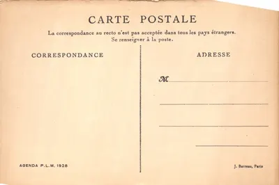 Maroc — Vue de Fès prise du Bordj Sud — Agenda P.L.M. 1928 — 뒷면