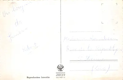 Genève — Hôtel Richemond — Éditions Jaeger — 뒷면