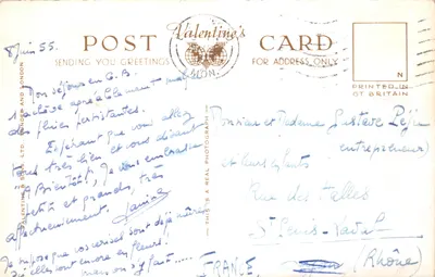 La mairie de Cardiff vue depuis les jardins Gorsedd — éditeur Valentine's Card, n° W.2932 — Verso