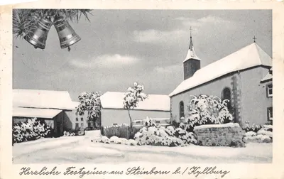 Steinborn b. Kyllburg — église enneigée — Lichtdruckverlag Dürren-Birkasdorf/Rhld