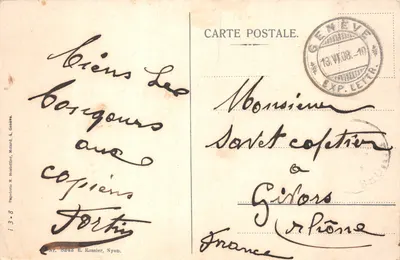 Genève — Dans le Port — Papier N. Hostettler, Molard, 4, Genève — 뒷면