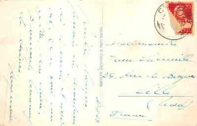 Montreux-Clarens — vue panoramique du lac Léman — éditeur Société Graphique Neuchâtel, n° 1700 — 뒷면