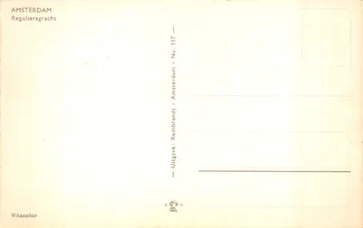 Amsterdam — Pont sur le Reguliersgracht — éditeur Vitacolor, n° 117 — Verso