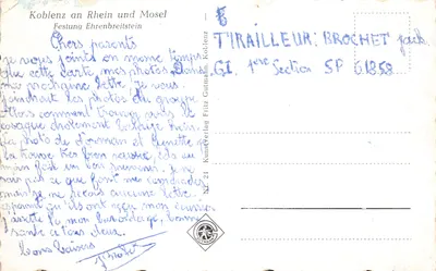 Koblenz — Festung Ehrenbreitstein — éditeur Kunstverlag Gutmairn, n° 24 — 뒷면