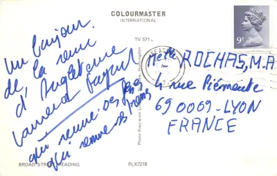 Manfield Street — vue de la rue avec tramway rouge — éditeur COLOURMASTER INTERNATIONAL — 뒷면