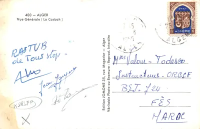 Vue Générale — La Casbah — Édition JOMONE — Verso