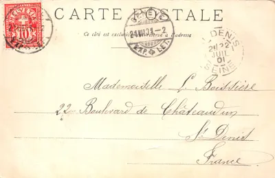 Genève - La Place des Alpes — vue sur le lac et les montagnes, éditeur J.T. 490 — 뒷면