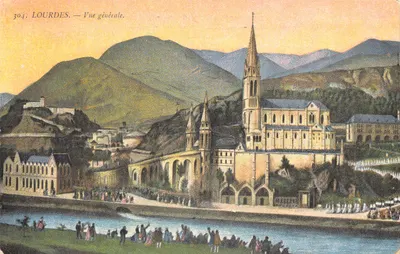Lourdes — Vue générale. — Éditeur F. Viren, n° 304