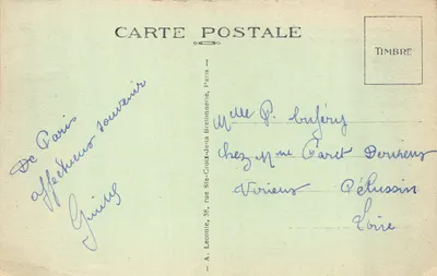 Paris - La Rue de Rivoli et la Tour Saint-Jacques — A. L. éditeur, n° 244 — 뒷면