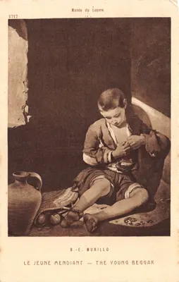 Le Jeune Mendiant — Peinture de B.-E. Murillo — Musée du Louvre — Éditeur Braun & Cie, Paris