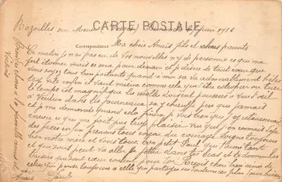 Bazailles-sur-Meuse — L'Église — Édit. Mlle Guyot, épicerie et tabacs — Verso
