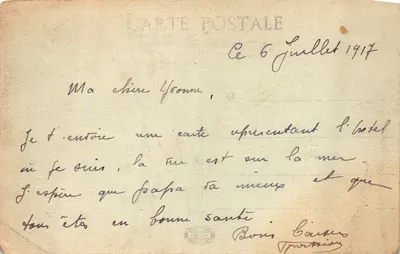 Cannes - Hôtel Beau Rivage — vue de l'édifice avec palmiers, éditeur impr. sur la carte — 뒷면