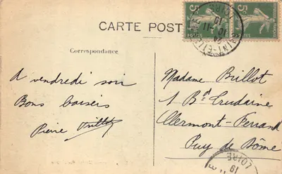 St-ÉTIENNE — Place de l'Hôtel-de-Ville — éditeur : J. Houdin & Cie, n° 1193 — Verso