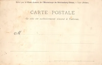 Nancy — Hémicycle de la Carrière et Palais du Gouvernement — Éditeur : Chocolaterie de l'Hermitage de Stérimberg-Usine, Tain (Drôme) — 뒷면