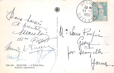 Beaune — Hotel-Dieu — Galerie wyższe — J. LES ARIS PHOTOMÉCANIQUES - PARIS - STRASBOURG — Rewers