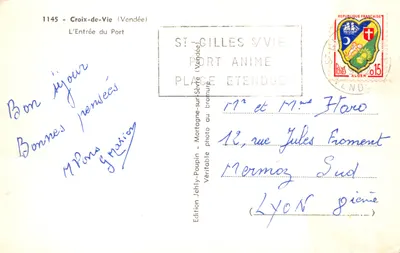 Croix-de-Vie (Vendée) — L'Entrée du Port — Édition Jehly-Poupin — 뒷면