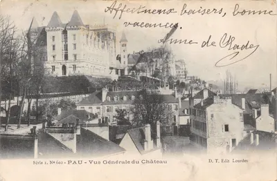 PAU — Vue Générale du Château — D.T. Edit Lourdes, Série 1, N° 602