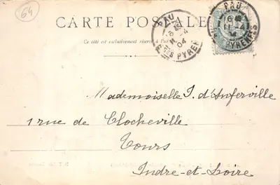 PAU — Vue Générale du Château — D.T. Edit Lourdes, Série 1, N° 602 — Verso