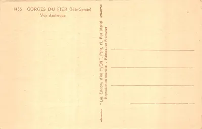 Gorges du Fier (Hte-Savoie) — Danteske uitzicht — Uitgaven YVON, Parijs — Achterkant