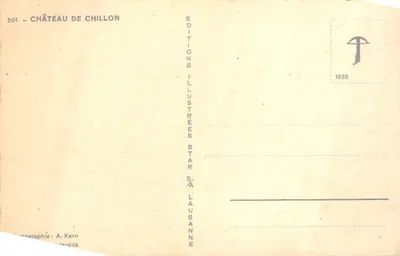 キロン城 — レマン湖の眺め — Éditions Illustrées Star SA ラウザン n°591 — 裏面