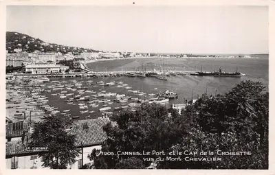 Cannes — Le Port et le Cap de la Croisette vus du Mont Chevalier — LA CIGOGNE