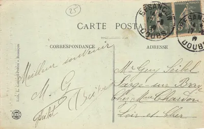 Besançon — Cathédrale Saint-Jean, l'abside du Saint-Suaire — Éditeur L. Gaillard-Prêtre, n° 492 — 뒷면