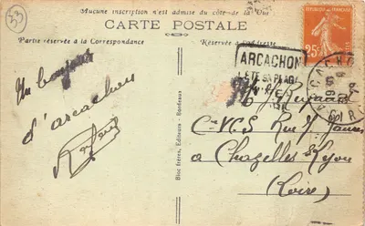 Arcachon (Côte d'Argent) — Place Thiers et Boulevard-Promenade — BR — Verso