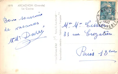 Arcachon — Le Casino — Les Éditions d'Art — Verso