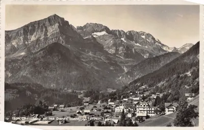 Chambéry et les Dents Blanches (2774m) — vue panoramique alpine — Société Graphique Neuchâtel
