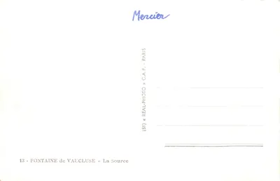 Fontaine de Vaucluse — La Sorgente — editore C.A.P. — n. 13 — Verso
