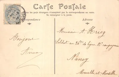 Avignon — Katedra i Pałac Papieski, widok z wyspy Barthelasse — J. Nou, ND Phot, 1905 — Rewers