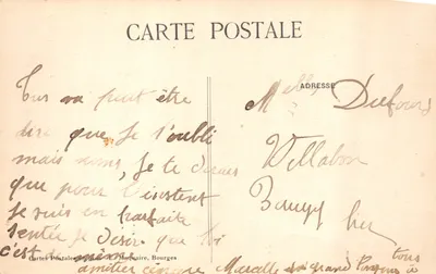 Bourges — Le Château d'Eau, vu de profil — Éditeur E.M. n°388 — Verso