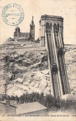 Marseille — Les Ascenseurs et Notre-Dame de la Garde — éditeur ASCENSEURS D'USSA LA GARDE, n°14