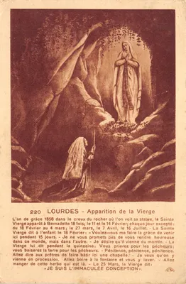 LOURDES - Apparition de la Vierge — éditeur Conquignue Photomécanique, n° 220