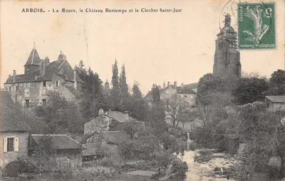 Arbois — La Boure, le Château Bontemps et le Clocher Saint-Just — éditeur impr. sur la carte