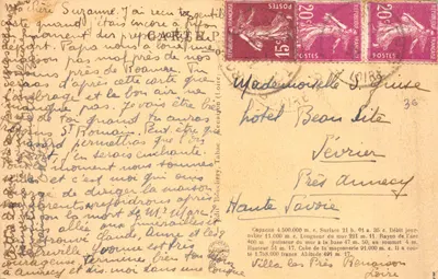 Renaison (Loira) — Przezbrojenie Chartrain, zwane Przezbrojeniem Tâche — wydawca drukarza nie widoczny — Rewers
