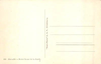 Marseille — Notre Dame de la Garde — éditeur G. A. P. Strasbourg — 뒷면