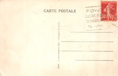 Royat — Panorama sur le Parc, le Casino et les grands Hôtels — J. Gouttefangea, édit. - Olliergues (P.-de-D.) — 뒷면