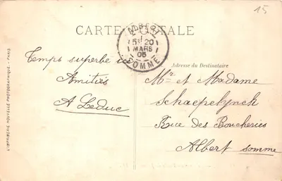 Rouen — Sąd w Pałacu Sprawiedliwości — wydawca Léon Gammetta — Rewers