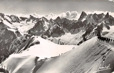 Vue panoramique des Alpes — sommet de l'Aiguille du Midi — éditeur JANSOL