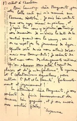 Le Cloître (XIVe s.) — Colonnes et chapiteaux sculptés — F. Marmontier, éditeur - Charlieu — Verso