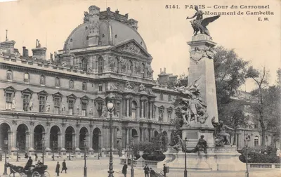 Paris — Cour du Carrousel — Monument de Gambetta, éditeur E.M. n° 5141