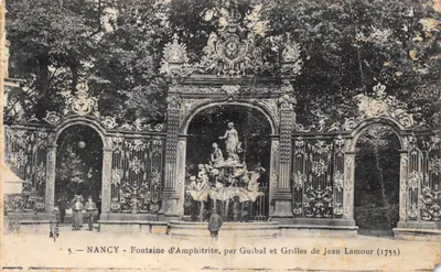 Nancy — Fontaine d'Amphitrite, par Guibal et Grilles de Jean Lamour (1755)