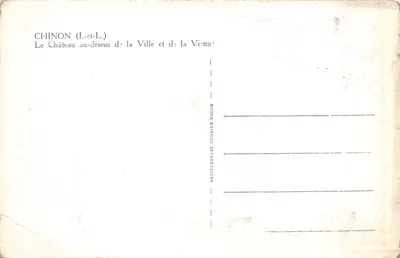 Chinon — Le château au-dessus de la ville et de la vi... — Héliogravure Combier Macon — 뒷면