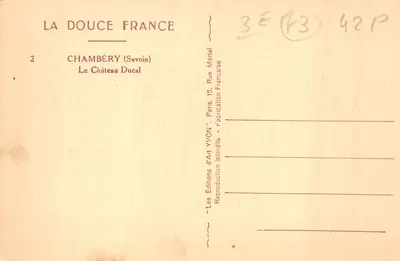 Chambéry — Zamek Ducal — Wydawnictwo Sztuki YVON — Rewers