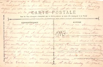 Toulon - Place Vauban - Monument des Combattants — éditeur IMPRIMÉ SUR LA CARTE : 'Établissements D. Impression Phototypiques' — Verso