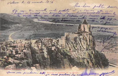 Ruines de Crussol et le Rhône — vue panoramique — Collection F. Peyrouze, Valence, n°26