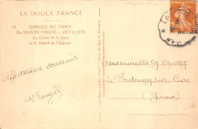 Gorges du Tarn — Le Cañon de la Jonte et le Massif de l'Aigoual — Éditions d'Art YVON — Verso