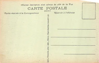 Château de Lamartine — Saint-Point — Souvenirs de Lamartine, n°10, éditeur L. Forestier, phot. -édit., Mâcon — 뒷면